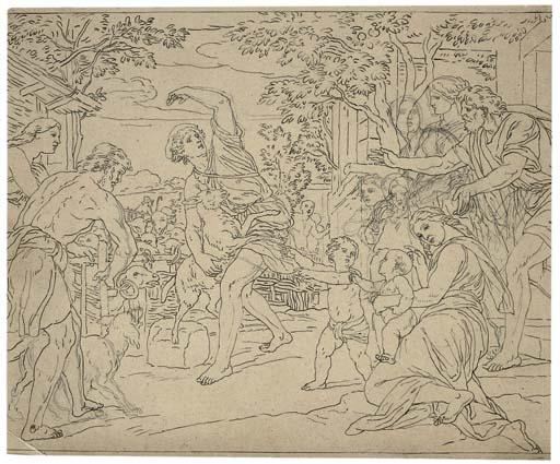 Julius Schnorr von Carolsfeld - Three studies for the Bilderbibel: Moses and Aaron before Pharaoh; The Parable of the Lost Sheep; and The three Maries discover the empty tomb