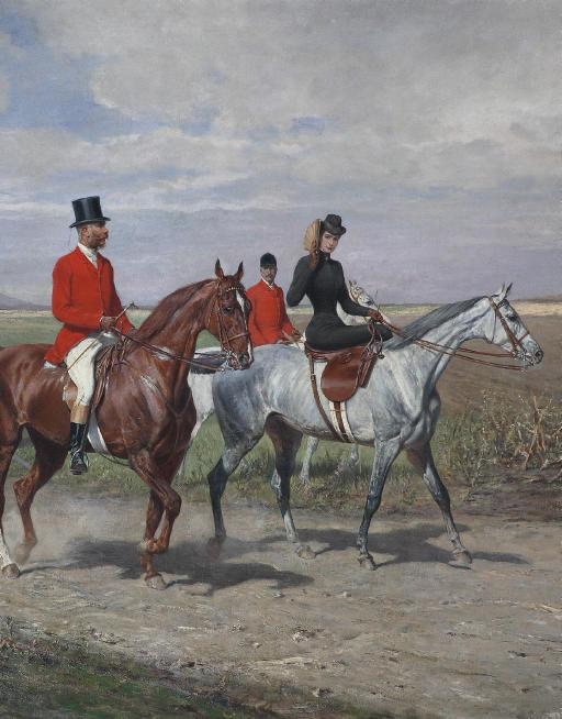 Julius Von Blaas - A Hunting Party With Emperor Franz Josef And Sissi
