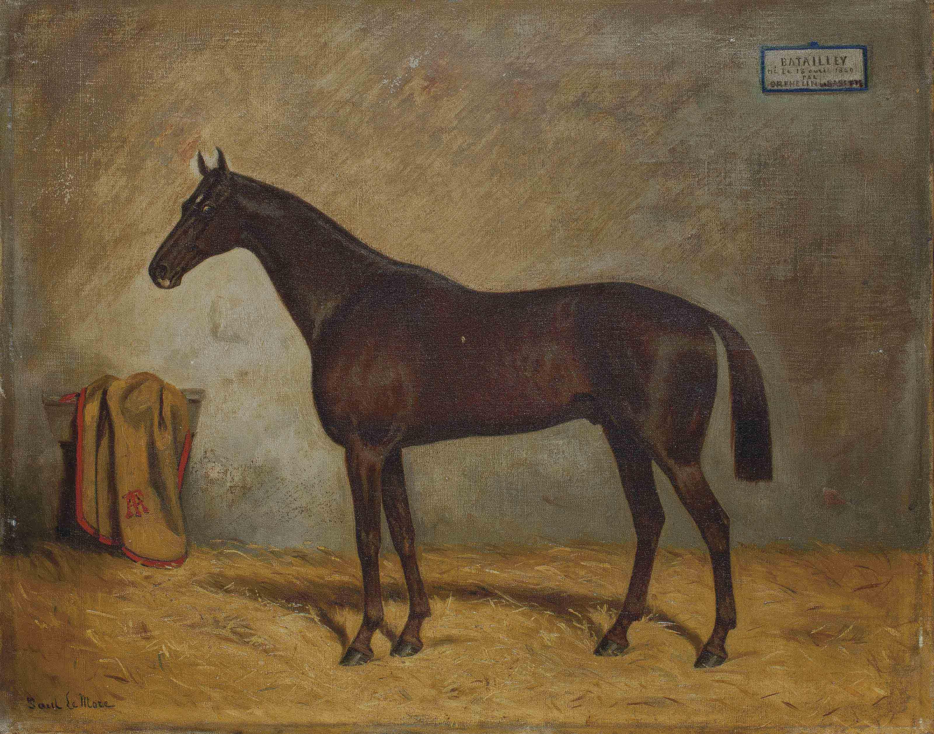 Julius Von Blaas - Un étalon noir à Kisber