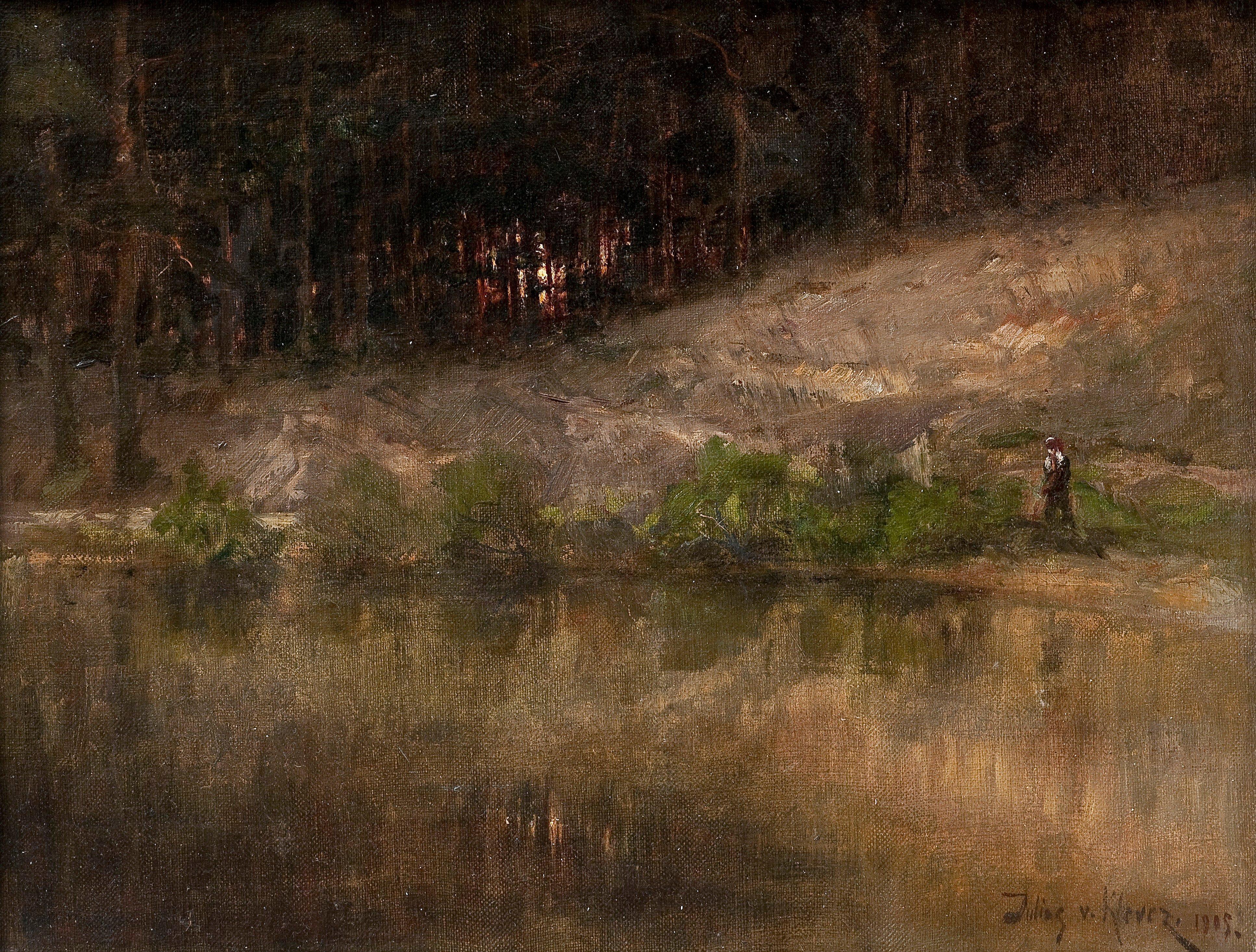 Julius von Klever - A River In The Forest.