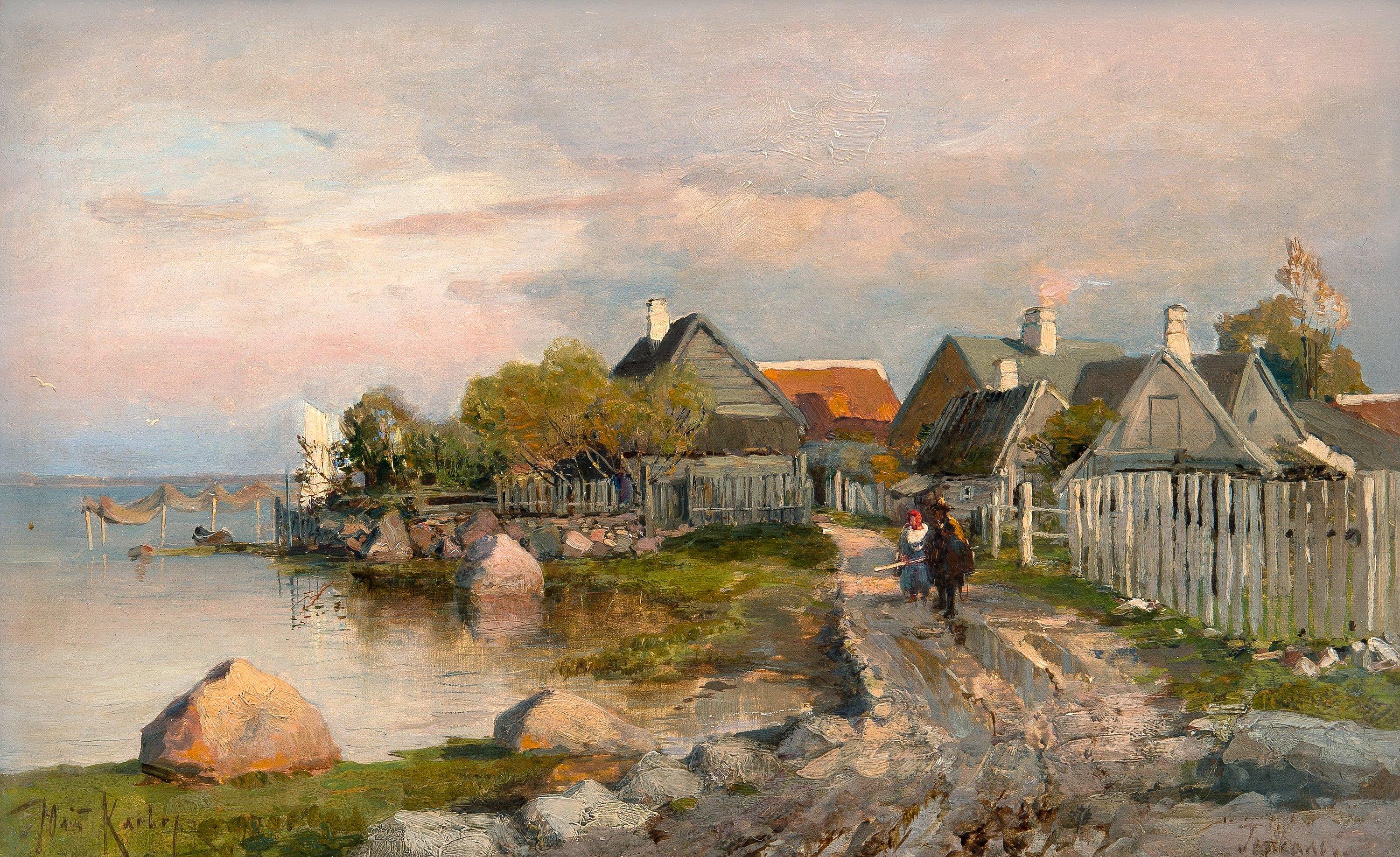 Julius von Klever - Fishermen\'S Village In Haapsalu.