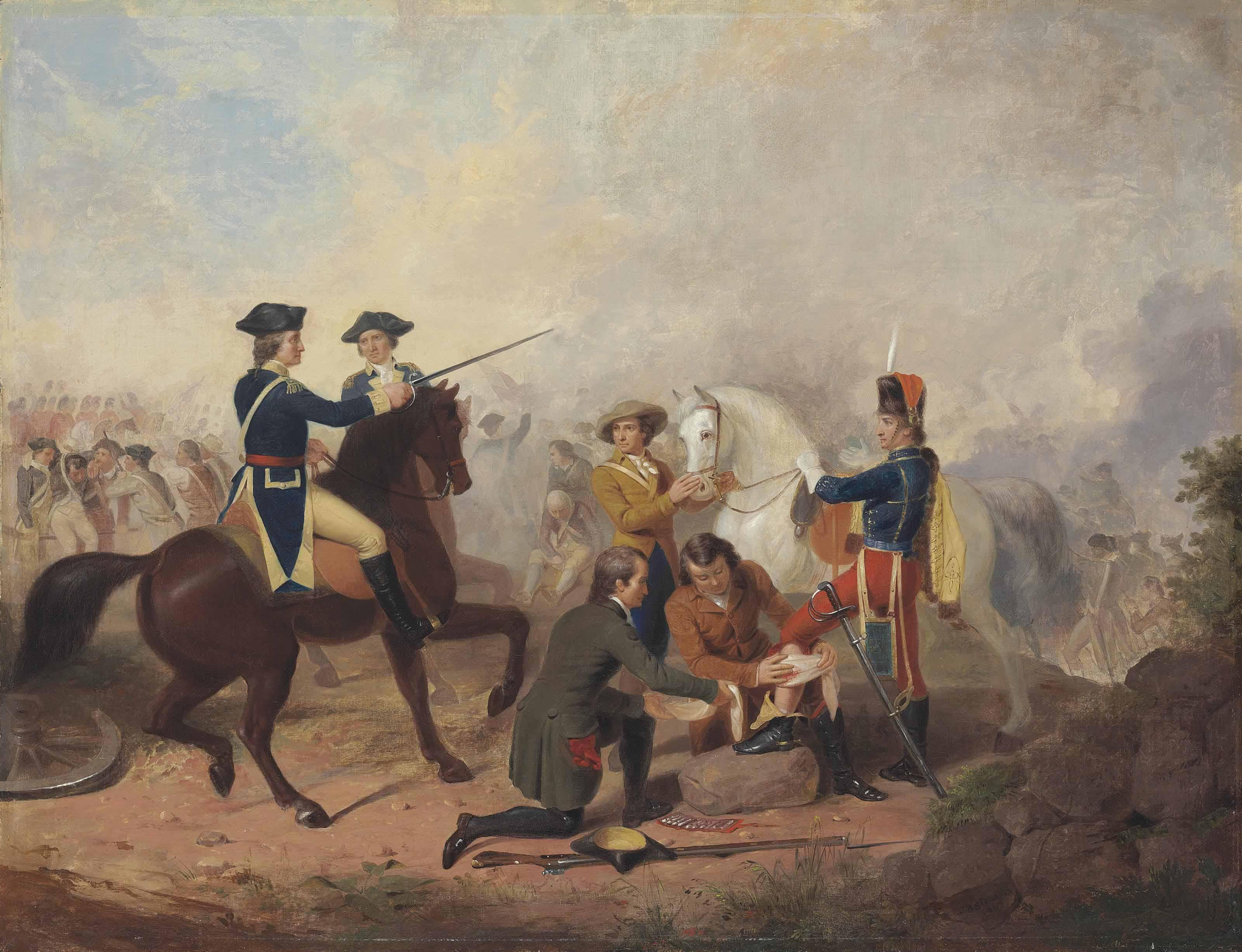 Junius Brutus Stearns - Washington and Lafayette at the Battle of Brandywine