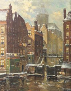 Jurriën Marinus Beek - Het Kolkje in winter, Amsterdam
