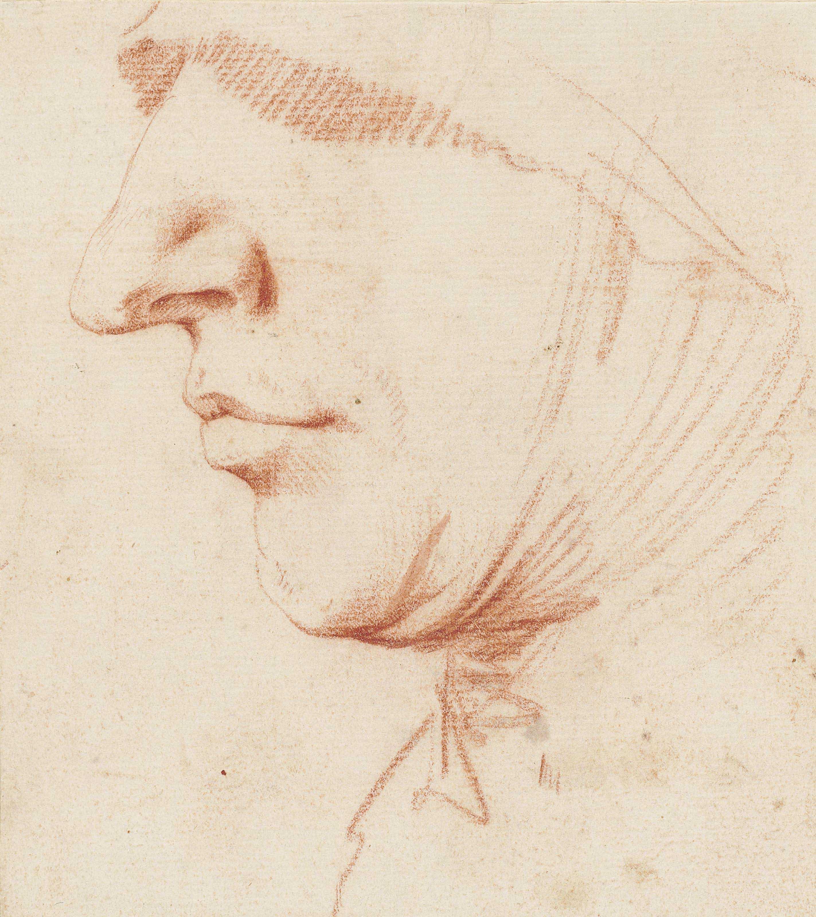 Jusepe De Ribera, Lo Spagnoletto - A man\'s head in profile