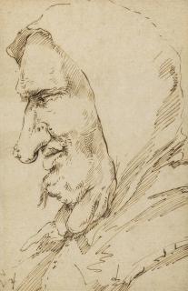 Jusepe de Ribera - Head Of A Man With Growths On His Neck, In Profile To The Left