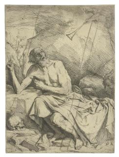 Jusepe de Ribera - Saint Jerome hearing the Trumpet of the Last Judgement (Bartsch 5; Brown 4)