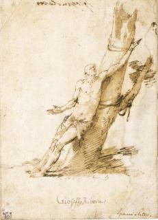 Jusepe De Ribera - Saint Sebastian Tied To A Tree, Looking Up To The Right