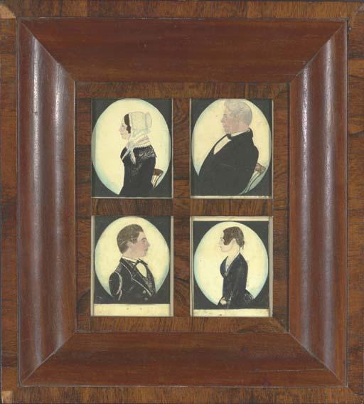 Justus Dalee - Four Profile Portraits of a New York State family