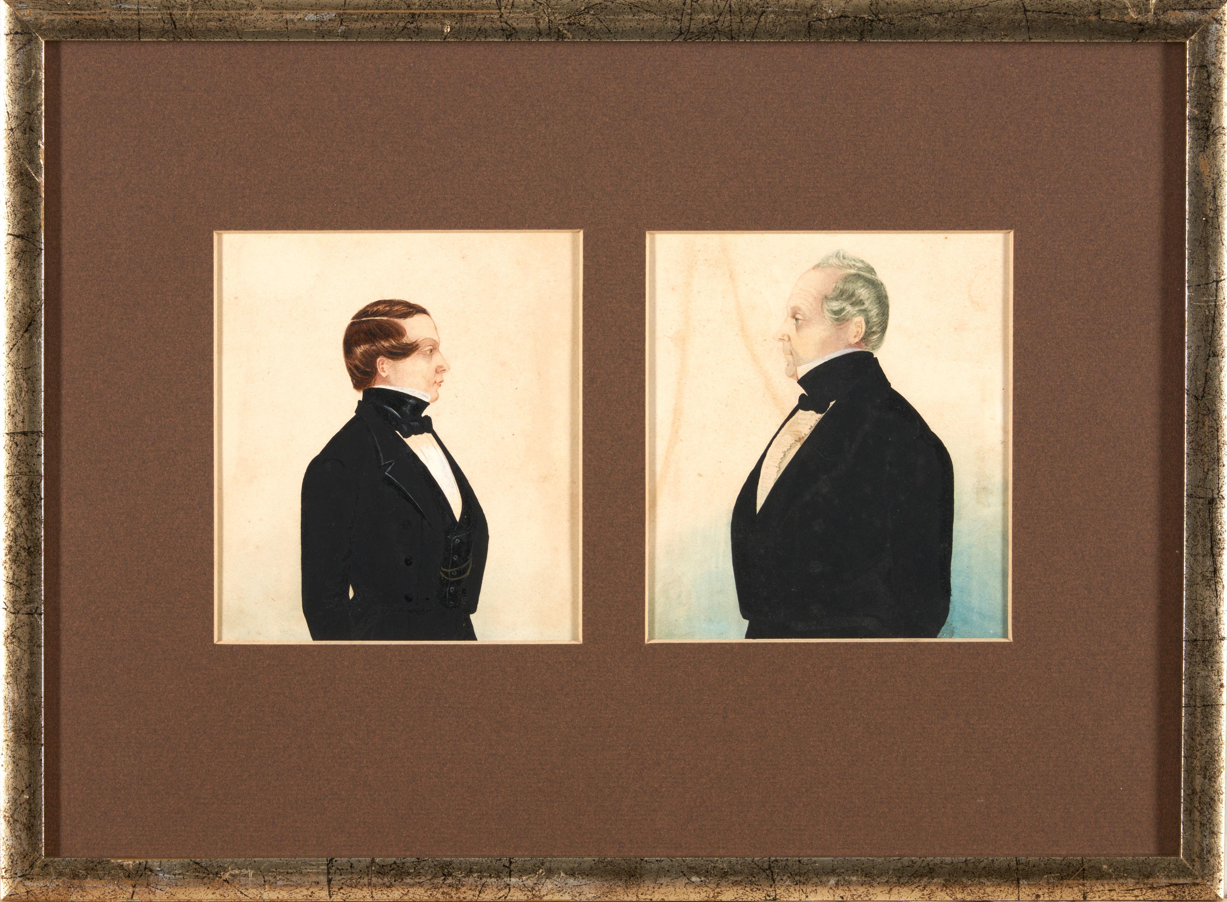 Justus Dalee - Pair of Miniature Profile Portraits