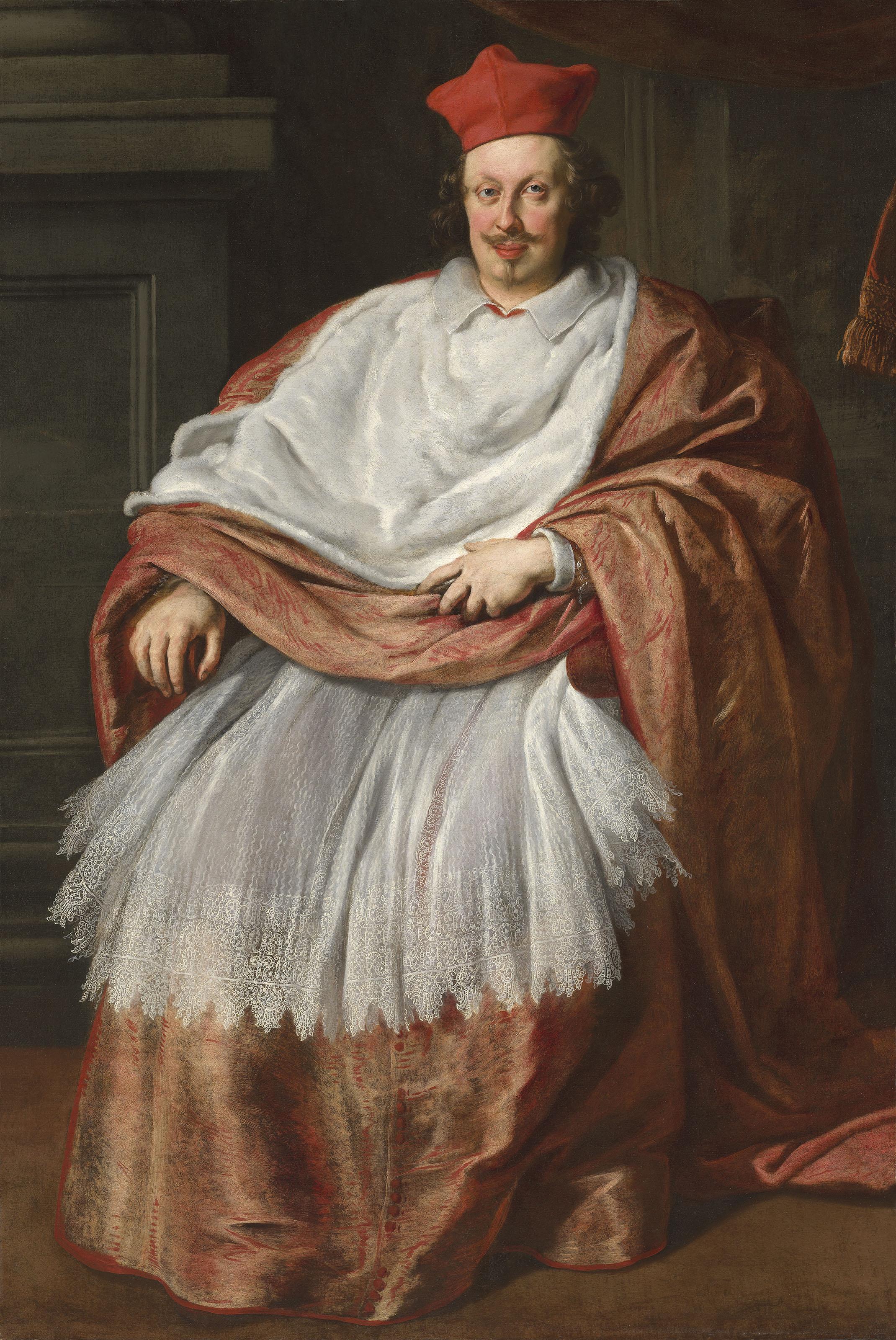 Justus Sustermans - Portrait of Cardinal Carlo de Medici (1595-1666), full-length, in cardinal\'s robes