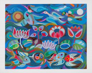 Jyoti Bhatt - Jal-Thal-Nabh Image size (in) 11.5 x 16.25