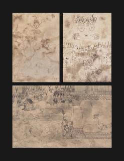 K.G. Ramanujam - Untitled (Man and Nature); Untitled (Queen); Untitled (Palace Scene)