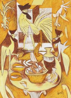 K. G. Subramanyan - Still Life with Chicken 1