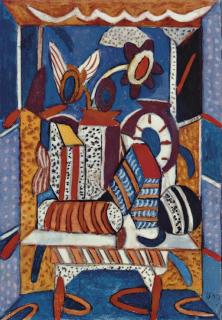 K.G. Subramanyan - Still life with time piece