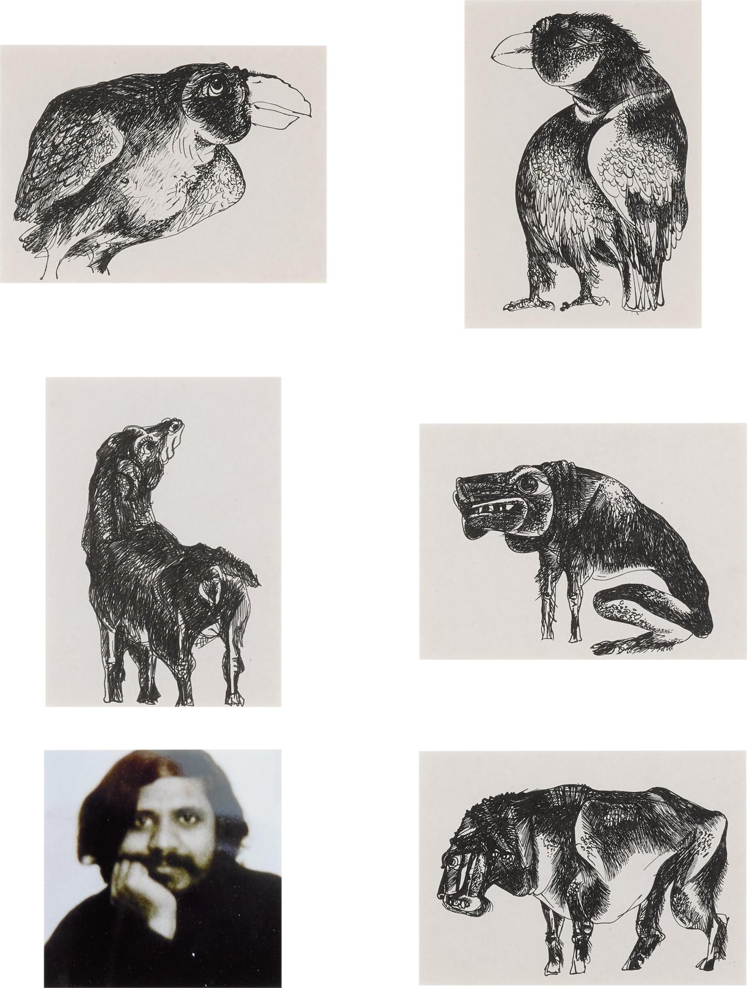 K. Laxma Goud - Untitled (Set of Five Drawings)