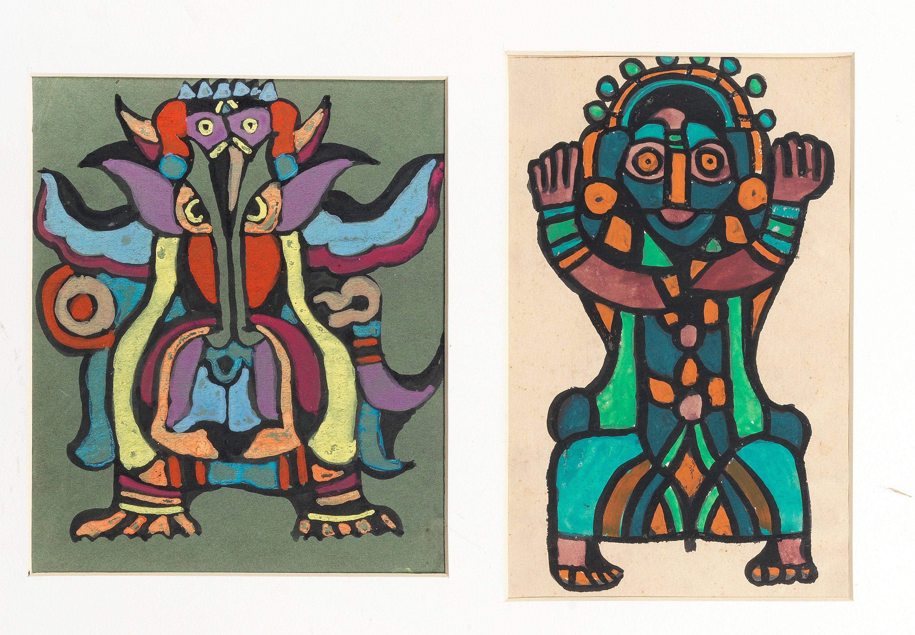 K. Ramunajam - Two Watercolours