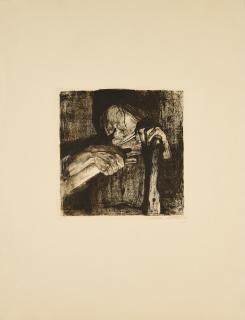 Käthe Kollwitz - Beim Dengeln (Aus: Bauernkrieg).