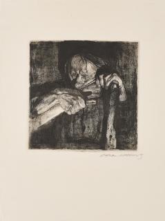 Käthe Kollwitz - Beim Dengeln (Aus: Bauernkrieg).