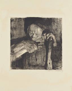 Käthe Kollwitz - Beim Dengeln, from: Bauernkrieg