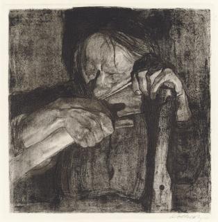 Käthe Kollwitz - Beim Dengeln (Klipstein 90; Knesebeck 88)