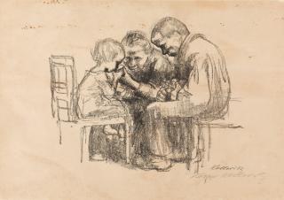 Käthe Kollwitz - Besuch im Krankenhaus