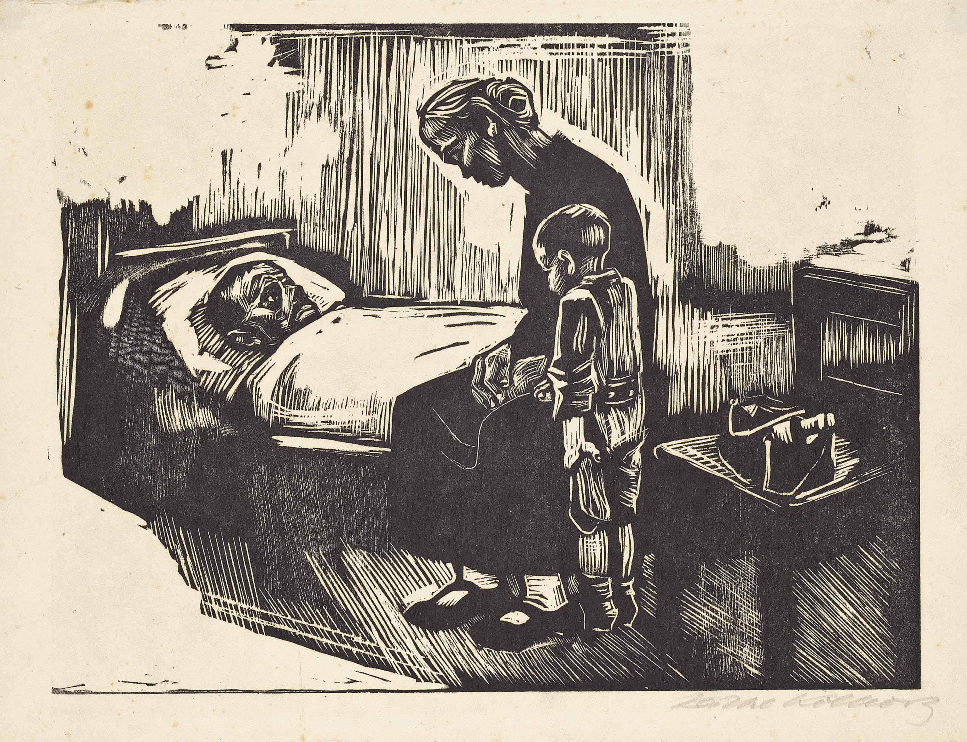 Käthe Kollwitz - Besuch Im Krankenhaus