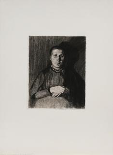 Käthe Kollwitz - Frau mit übereinandergelegten Händen