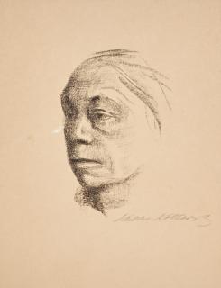 Käthe Kollwitz - Kleines Selbstbildnis nach links