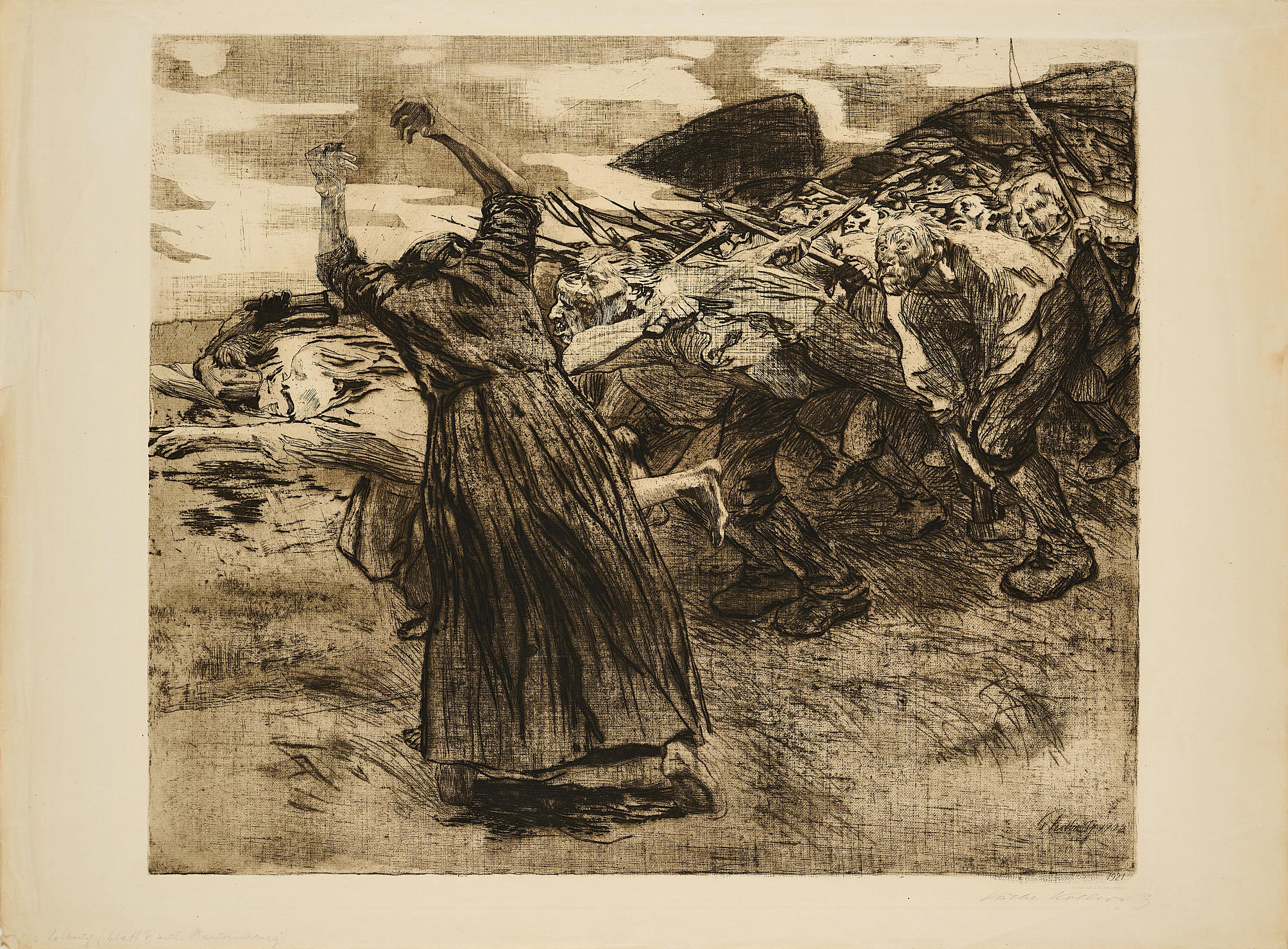 Käthe Kollwitz - Losbruch (Aus: Bauernkrieg).