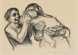Käthe Kollwitz - Mutterglück (Eltern mit Kind)