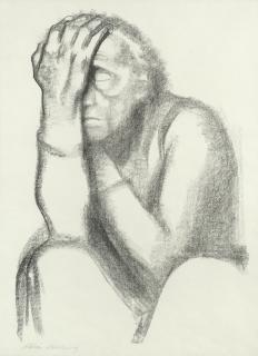 Käthe Kollwitz - Nachdenkende Frau (Klipstein 147; Knesebeck 160 )
