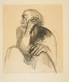 Käthe Kollwitz - Sitzende Frau mit aufgestützter Hand