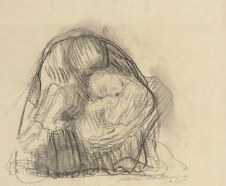 Käthe Kollwitz - Tod mit Frau im Schoss