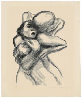 Käthe Kollwitz - Tod packt eine Frau, Plate 4 from: Tod
