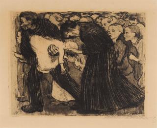 Käthe Kollwitz - Überfahren, From Freunde Graphischer Kunst