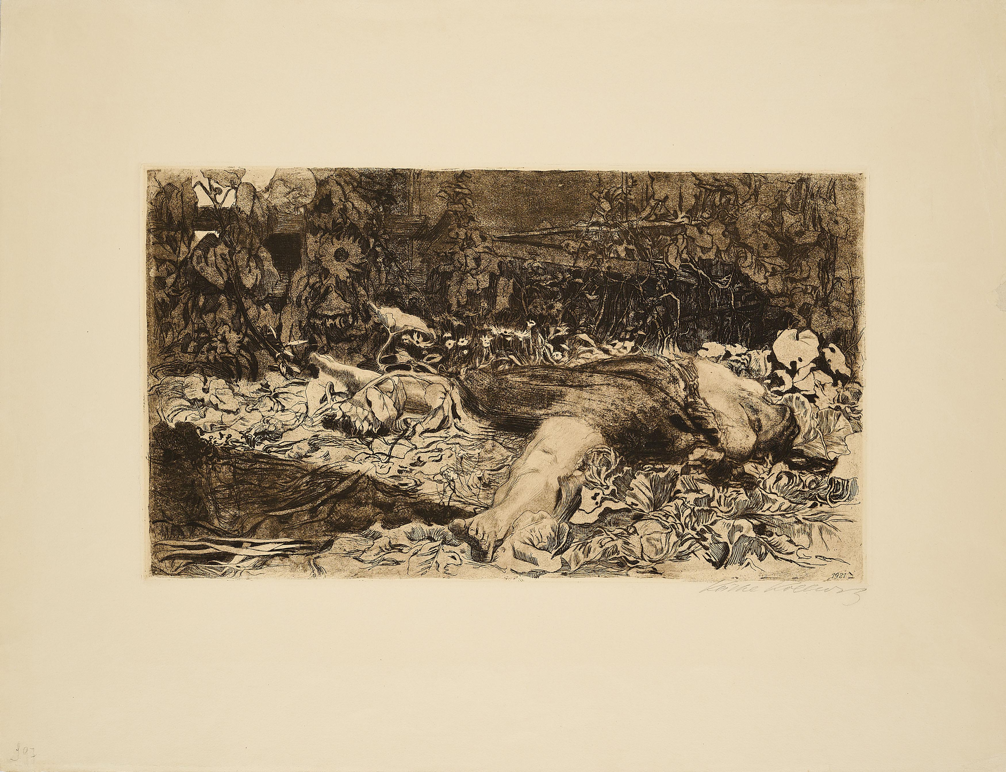 Käthe Kollwitz - Vergewaltigt (Aus: Bauernkrieg).