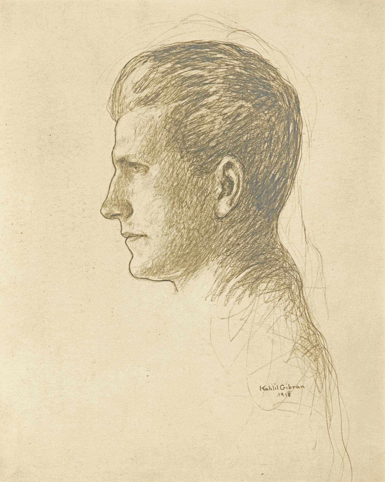 Kahlil Gibran - American study Of A Male Profile