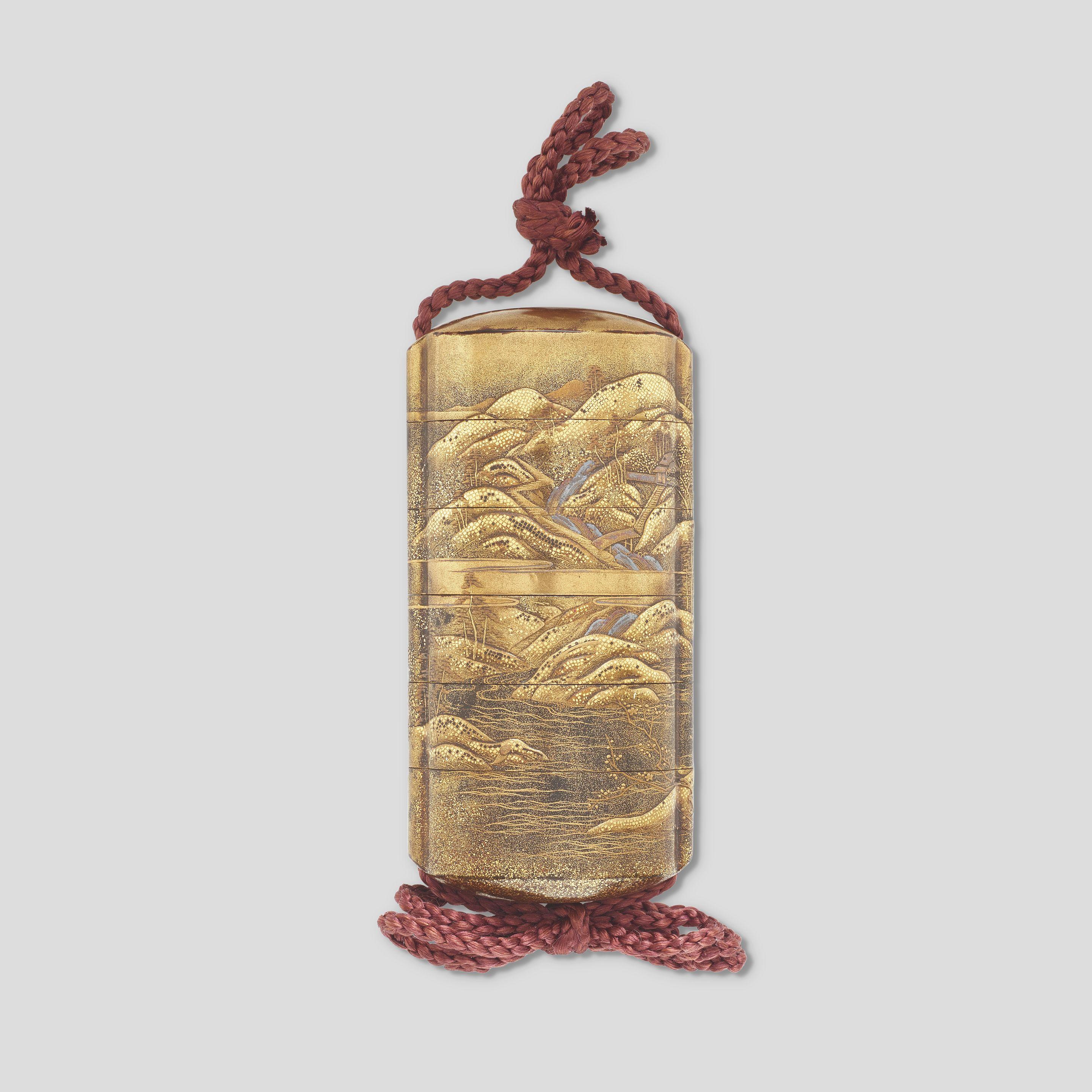 Kakosai Shozan - A five-case lacquer inro