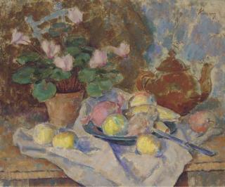 Kalman Kemeny - Still Life With Cyclamen; Lilacs; Bouquet of Mixed Flowers; Marigold And Daisies