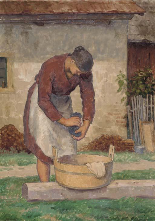 Kalman Kemeny - Washerwoman; Dalmation Fish Vendors; Harvest; Old Couple