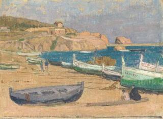 Kalman Kemeny - Yugoslav Seaside; Mediterranean Fishermen