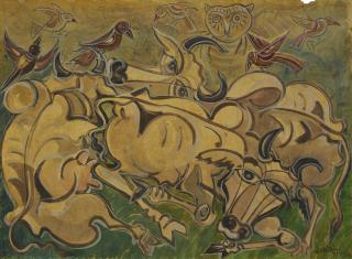 Kamrul Hasan - Untitled (Bulls And Birds)
