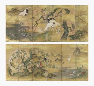 Kano Toun Masunobu - Birds and flowers of spring and summer