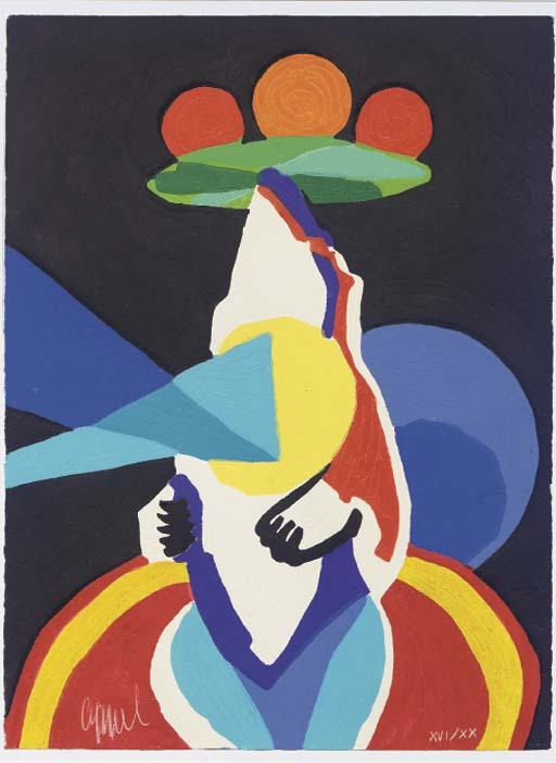 Karel Appel - A seal juggling, from Circus