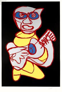 Karel Appel - Bird on Head; Personnage Avec Poisson; Kool Luke Singing Hands (3 works)