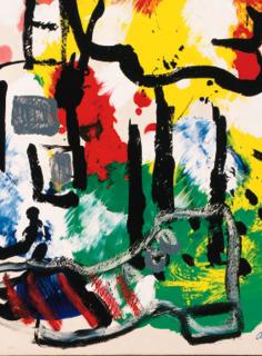 Karel Appel - Composition (yellow and green)