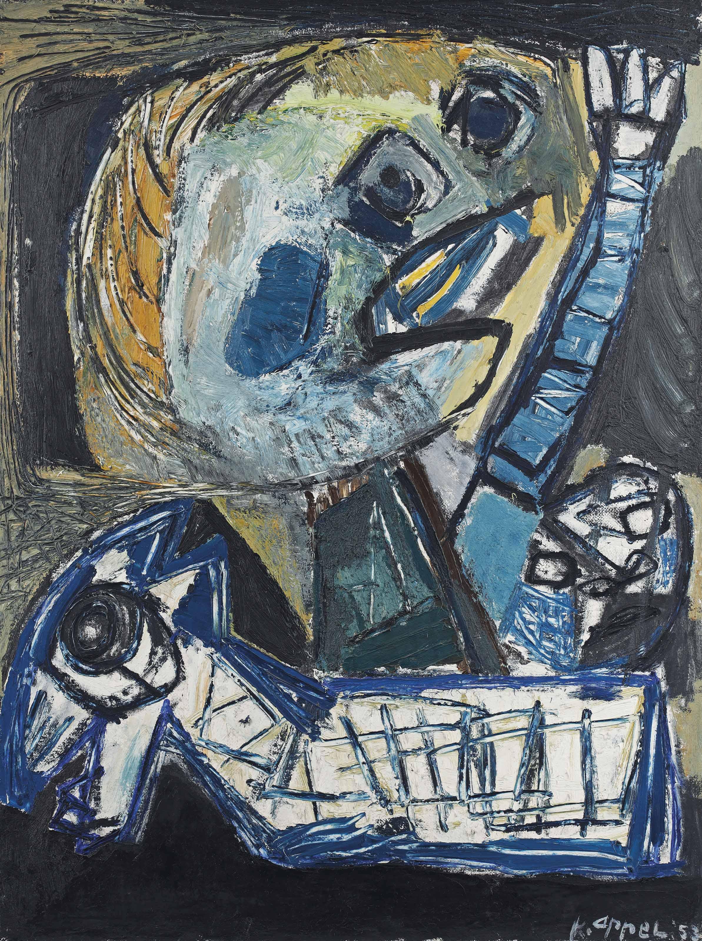 Karel Appel - Femme, Enfant Et Animal (Woman, Child And Animal)