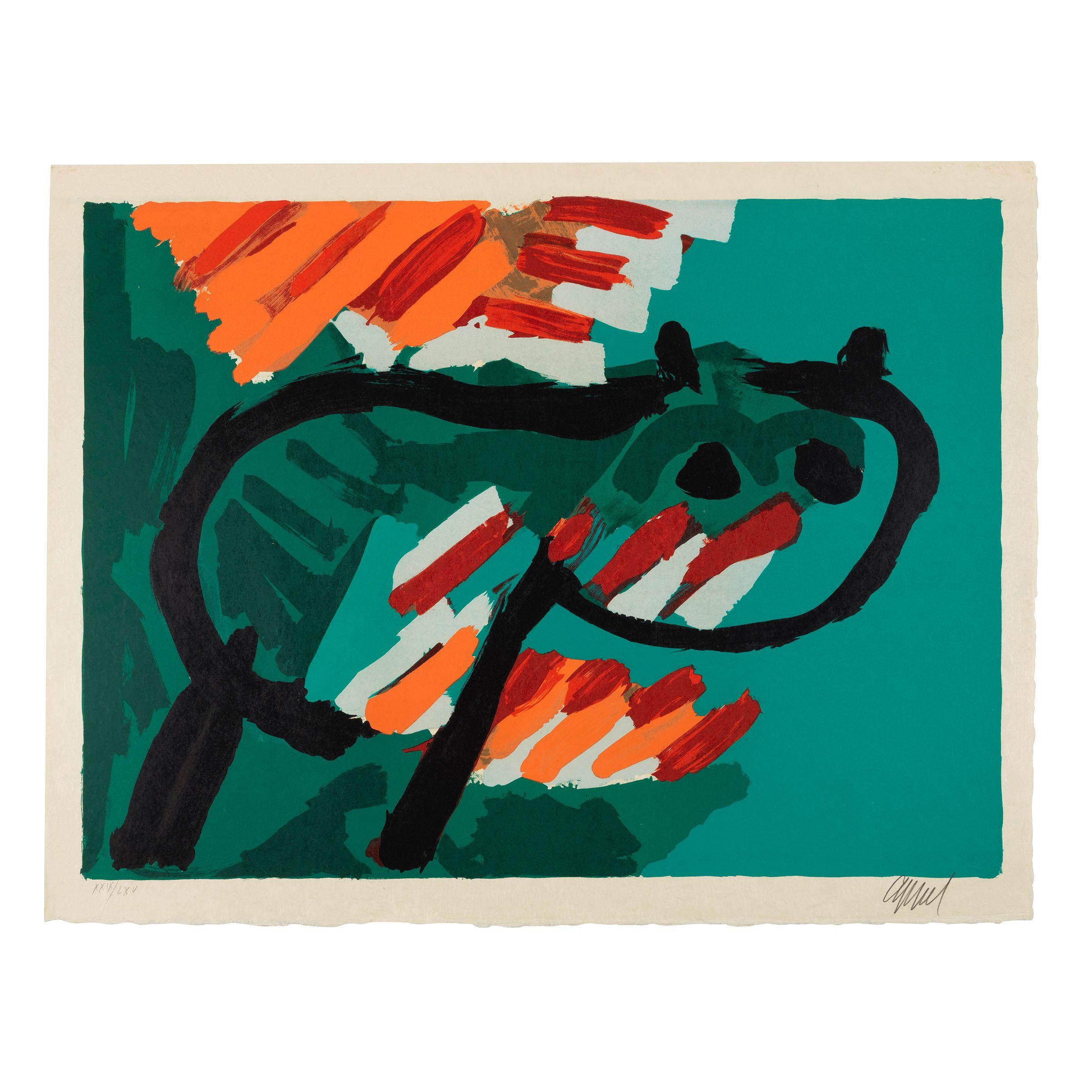 Karel Appel - Green Cat, from Cats