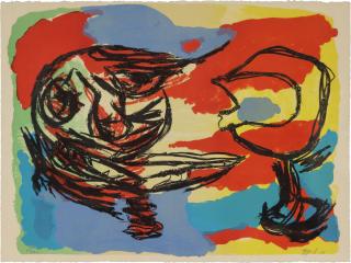Karel Appel - Heads in a Colorful Landscape