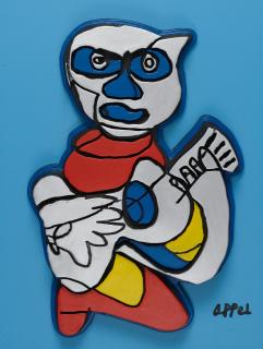 Karel Appel - Indigo Blue Singing Hands